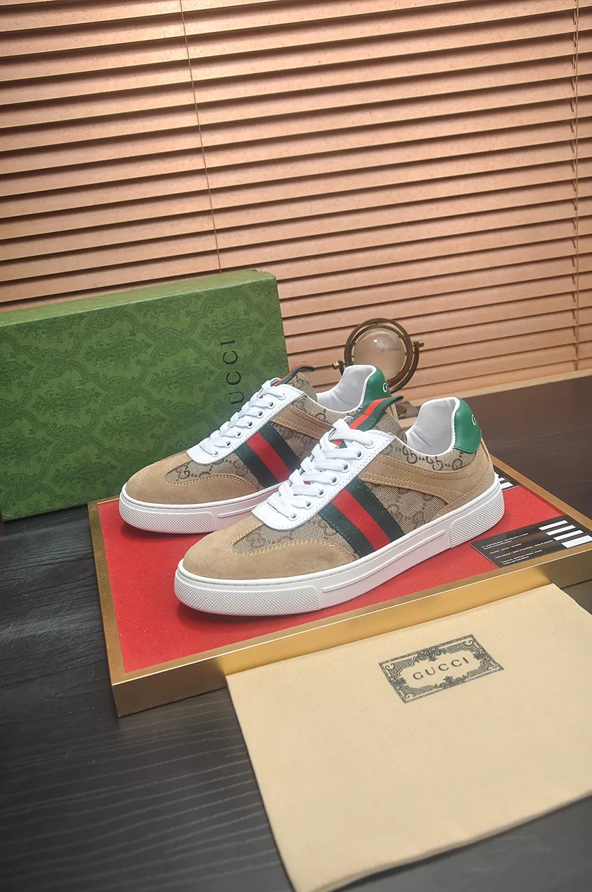 Men's men's shoes💰440💶[GUCCI] official website 1:1 men's sports shoes are now on the market. They are made of original fabric + water-dyed sheepskin lining, plus the official website original 1:1 comfortable outsole. Fashionable and versatile, super comfortable and breathable. Standard shoe size 38/45 (custom-made size 45 is non-refundable)